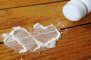 talc on floor squeaky floor boards