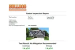 radon-testing-olathe-ks-13906-s-kaw-dr-66062-38.87619640N-94.76184660W-bulldog-home-inspections Radon test result of 1.4 at 28-year-old 2-story home in Wexford subdivision, Olathe, KS (38.8762N, 94.7618W).