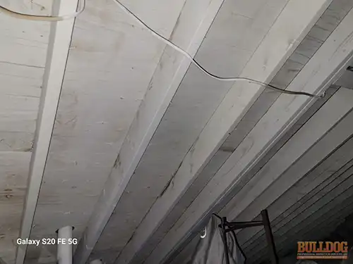 attic-painted-white-from-fire-damage-kansas-city-mo-8936-oak-st-64114-38.96537520N-94.58651870W-bulldog-home-inspections-20251223_135223 Attic painted white from fire damage - Moore's Southland subdivision, Kansas City, MO - 64114 (38.9654N, 94.5865W) - December 2024