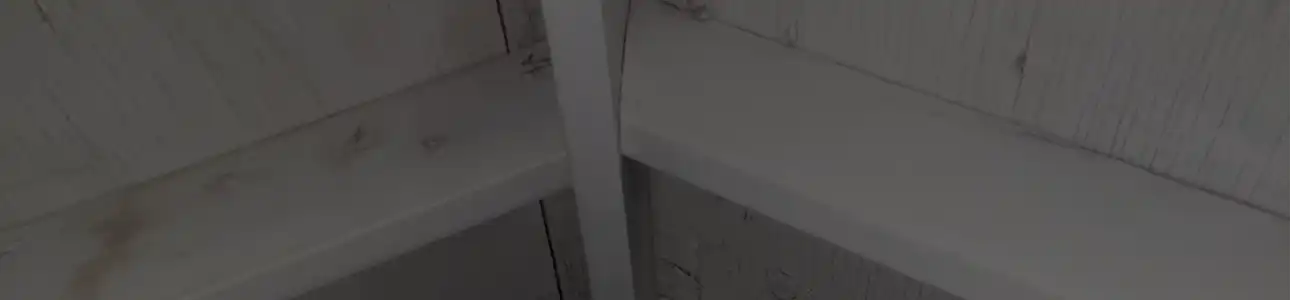 White-painted attic space from fire damage - Moore's Southland subdivision, Kansas City, MO - 64114 (38.9654N, 94.5865W) - December 2025