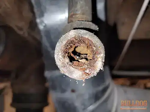 corroded-galvanized-pipe-independence-mo-1118-e-frederick-st-64050-39.09985470N-94.40040750W-bulldog-home-inspections-20260112_121502 Corroded galvanized pipe in South Orchard Home subdivision of Independence, MO — 64050 (39.09985470N, 94.40040750W)