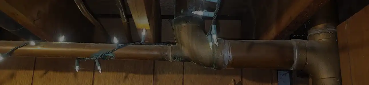 Copper drain pipes in Plaza Estates subdivision of Blue Springs, MO – 64015 (39.00309610N, 94.28085490W)