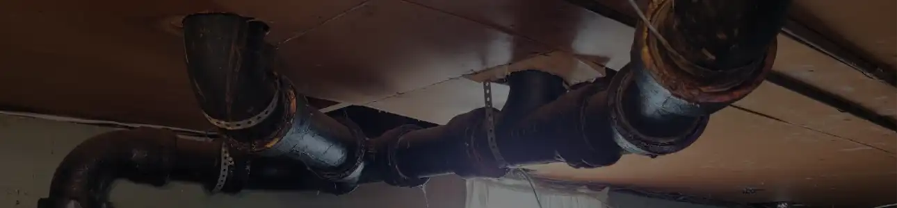 Cast iron drain pipes in Bannister Slopes subdivision, South Kansas City, MO – 64134 (38.94142880N, 94.50227060W)