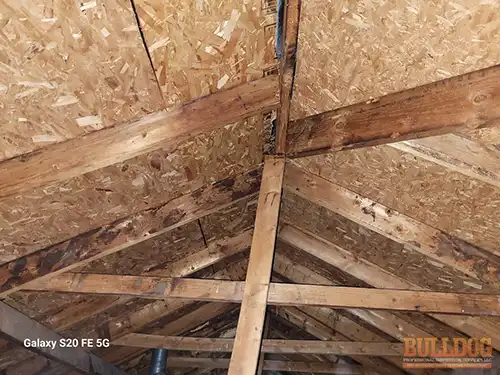 Roof deck inspection in Foxhaven subdivision of Raymore, MO – 64083 (38.81199980N, 94.48856710W)