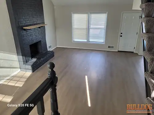 Investment property living room in South View Manor subdivision of Grandview, MO — 64030 (38.90212940N, 94.49951420W)