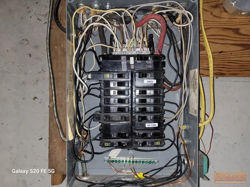 Image of open main electrical panel in Lacy Estates subdivision of Belton, MO. 64012