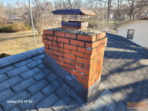 Image of brick chimney in Nall Hills subdivision of Overland Park, KS. 66212