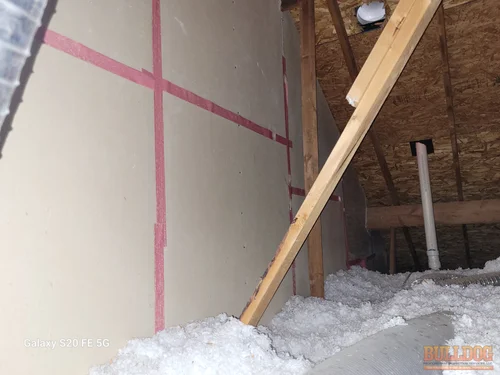 Image of party wall at Bradford Trails duplex in Olathe, KS 66062 – February 3, 2026