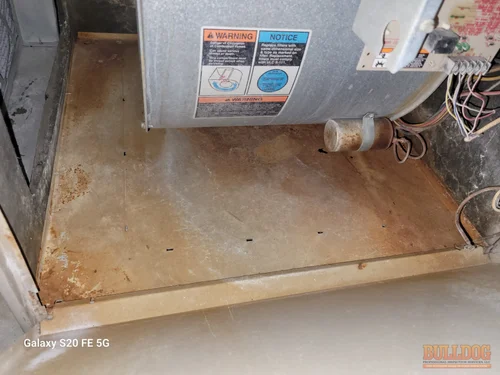 Image of rusty blower area in Windsor Hills subdivision of Overland Park, KS 66221 - February 4, 2026